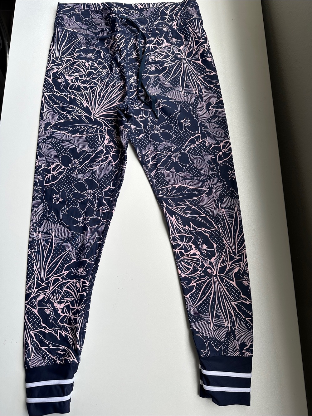The Upside Navy Leggings with Pink Floral Print